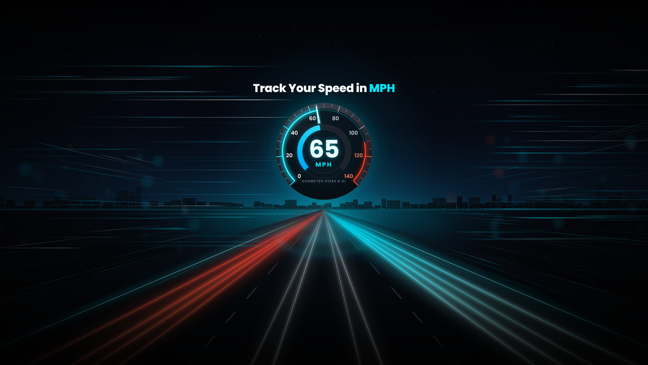 Speedometer PRO app screen with an analog speedometer and odometer